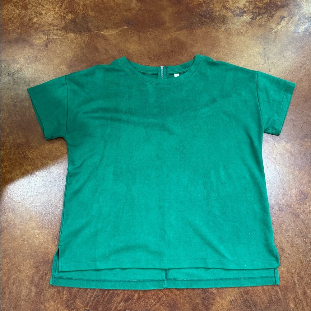 Wishlist Green Suede Blouse